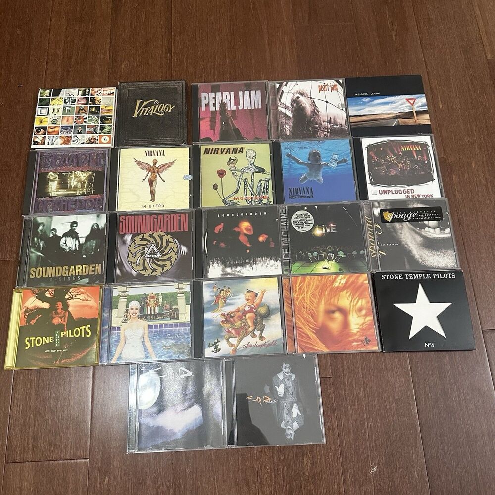 90s Grunge Rock CD Lot Of 22 Nirvana STP Soundgarden Temple Of The Dog Pearl Jam